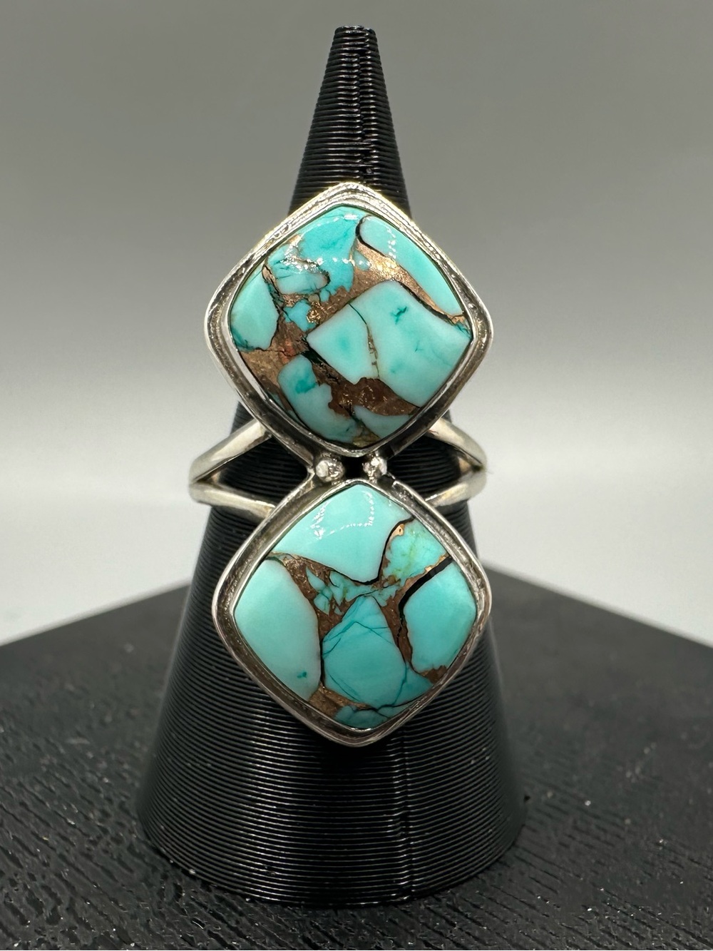 Beautiful Mint Dahlia Turquoise Sterling Silver 925 Handmade Ring Size 6.25